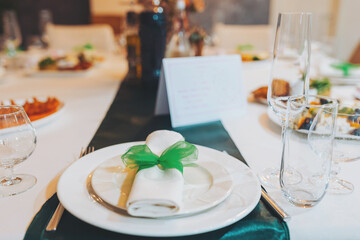 Elegant table setting for a festive dining experience showcasing delicate details and colorful dishes in a warm atmosphere