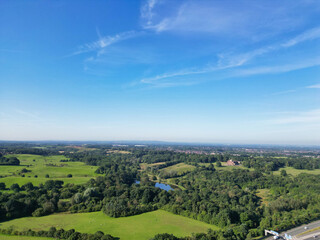 Aerial View of Industrial Estate of Preston City of Lancashire, northern England, United Kingdom. 