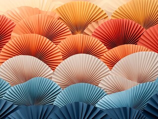 Paper fans, gradient, abstract art