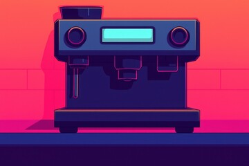 Modern Espresso Machine with Minimalist Design on Stylish Background