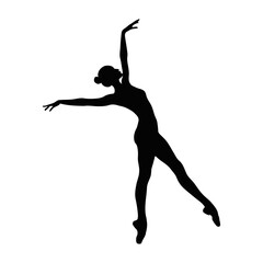 Fototapeta premium A black and white vector illustration of a hip-hop dancer in a dynamic breakdancing pose on a white background