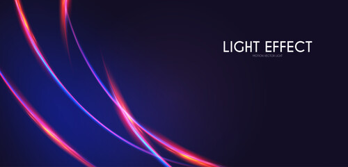 Abstract motion light effect. Energy power design. Blue and gold, red light