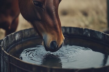 horse drinking water