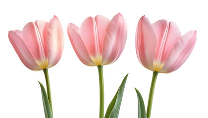Fototapeta premium Three transparent tulips , clipping path - 