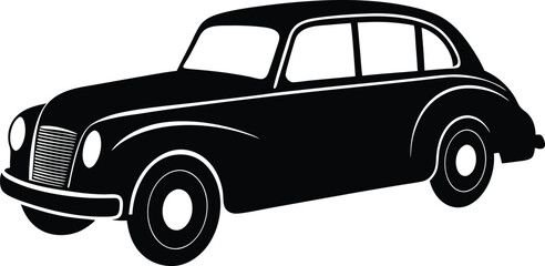 Vintage Car Silhouette, Car PNG