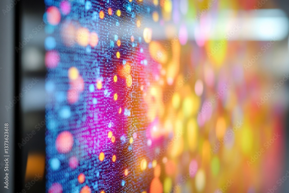 Poster colorful abstract digital art displaying vibrant patterns and textures in contemporary design