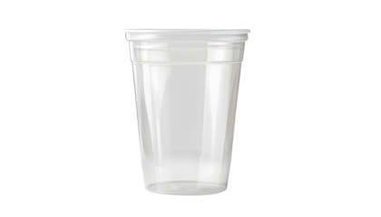 Transparent plastic cup mockup , clipping path  -  