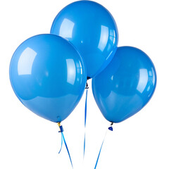 Blue balloons isolated on transparent background