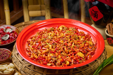 Spicy and classic Sichuan cuisine (the text in the picture means 