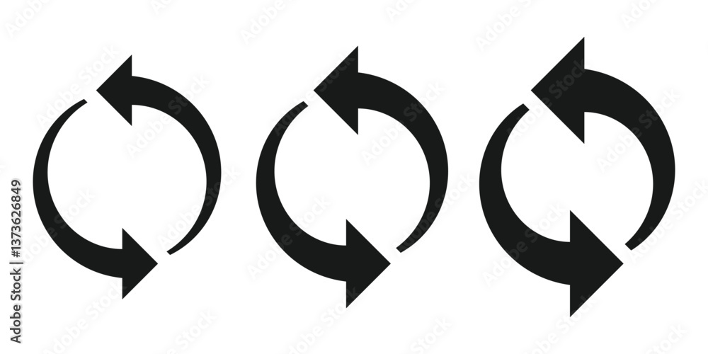 Poster repeat arrow button, refresh icon, circle arrow, rotation sign vector illustration isolated on white