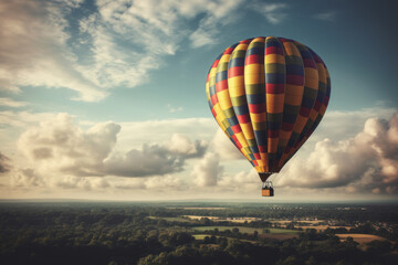 Fototapeta premium Colorful Hot Air Balloon in Sky