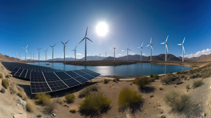Renewable Energy Landscape with Wind Turbines