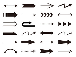 矢印のベクターイラストセット。アイコン、シンプル	