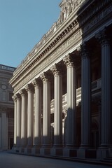 Obraz premium Parisian Building Facade Sunlight