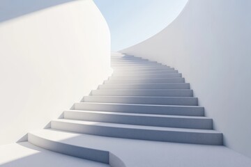 Unique spiral staircase with soft light leading to an open space in contemporary architecture