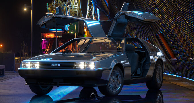 DeLorean DMC-12 - a two-seater sports car mass-produced by DeLorean Motor Company.