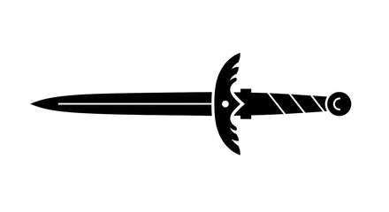 Isolated Black Dagger Sword Vector Illustration