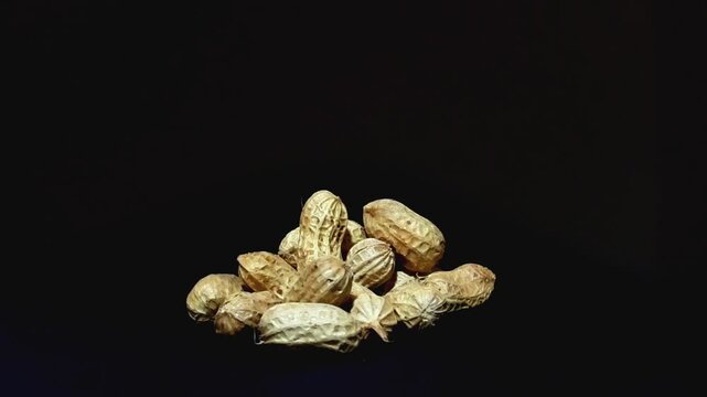 shell peanuts groundnuts turn table 360 view HD stock video