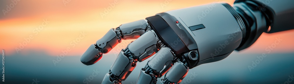 Poster exploring robotic innovation tech lab digital art futuristic setting close-up view artificial intell