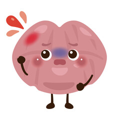出血する唇のキャラクターイラスト