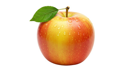 Isolated Red and Yellow Apple with Water Drops
