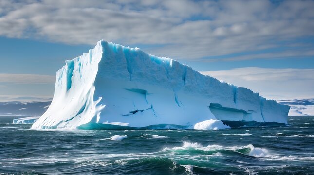 Massive iceberg calving into the sea highlights the effects of climate change