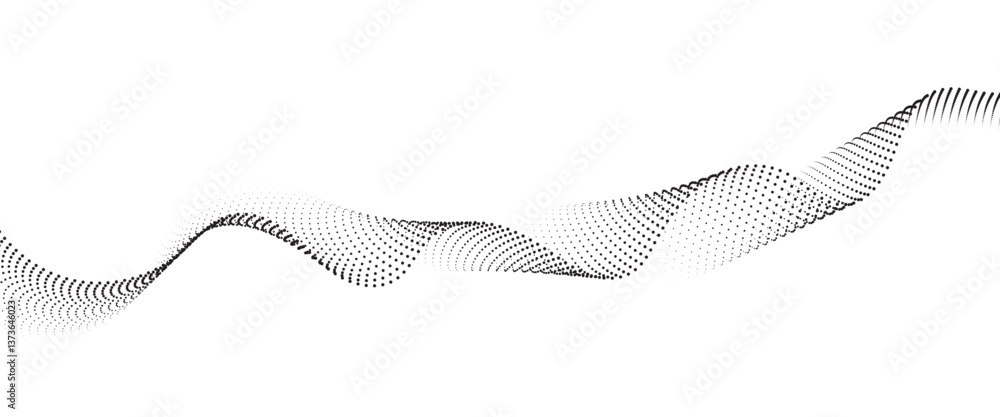 Leinwandbilder Flowing Dot Wave halftone gradient pattern on transparent background	
