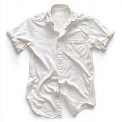 Classic white camp shirt mockup displayed on a white background for apparel designers and fashion industry use