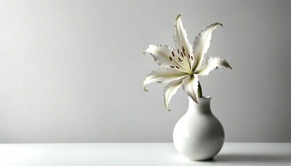 Decaying Lily in Minimalist Vase
