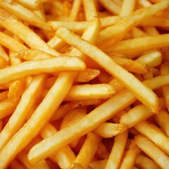 Delicious golden french fries served hot on a wooden table with a side of ketchup for dipping and enjoying