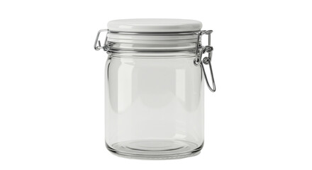Isolated empty glass jar
