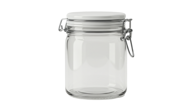 Isolated empty glass jar