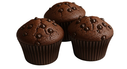 Isolated Chocolate Chip Muffins Group