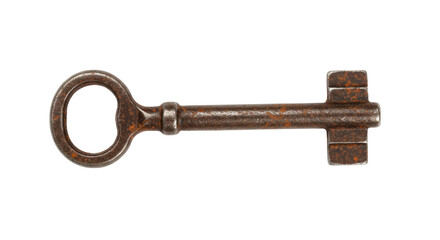 Isolated Antique Iron Key