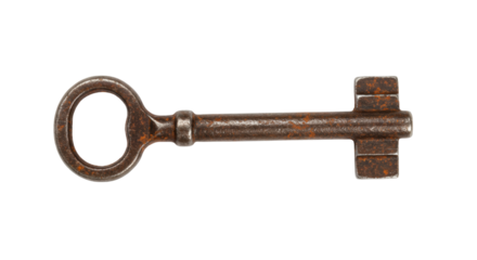 Isolated Antique Iron Key
