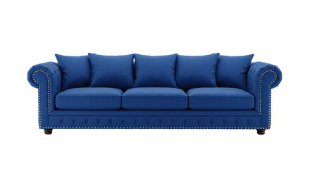 Isolated Blue Chesterfield Sofa