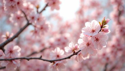 Obraz premium Pastel Cherry Blossoms Canopy