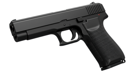 Isolated Black Modern Pistol