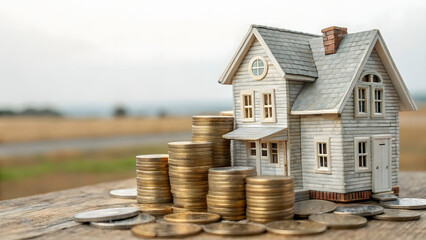 House Made of Coins – Indicating financial planning for homeownership.