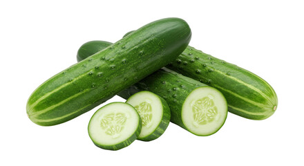 Isolated Fresh Cucumbers