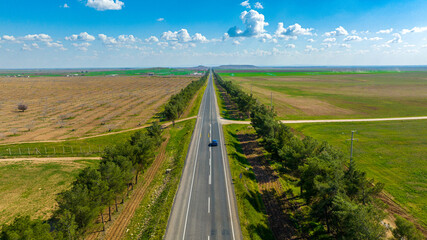 City Road Passing Through Fertile Farmlands Sanliurfa Turkey