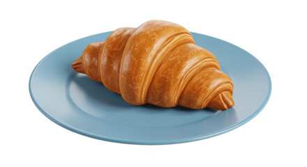 Isolated Croissant on Plate