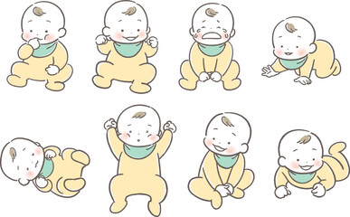 いろいろな表情の赤ちゃん