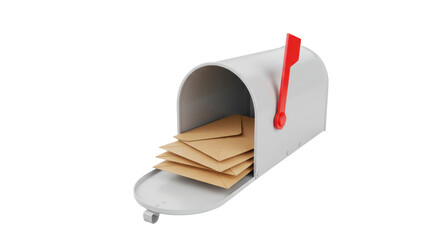 Isolated Mailbox Full of Letters