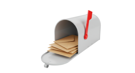 Isolated Mailbox Full of Letters