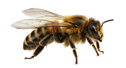 Isolated Close-up of a Honey Bee