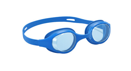 Isolated Blue Swim Goggles