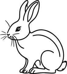 Simple Yet Striking A Clear Line Rabbit Drawing.eps