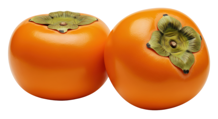 Isolated Two Persimmon Fruits