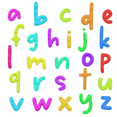 3D Clay Lowercase Alphabet Soft and Sculpted Handmade Letters